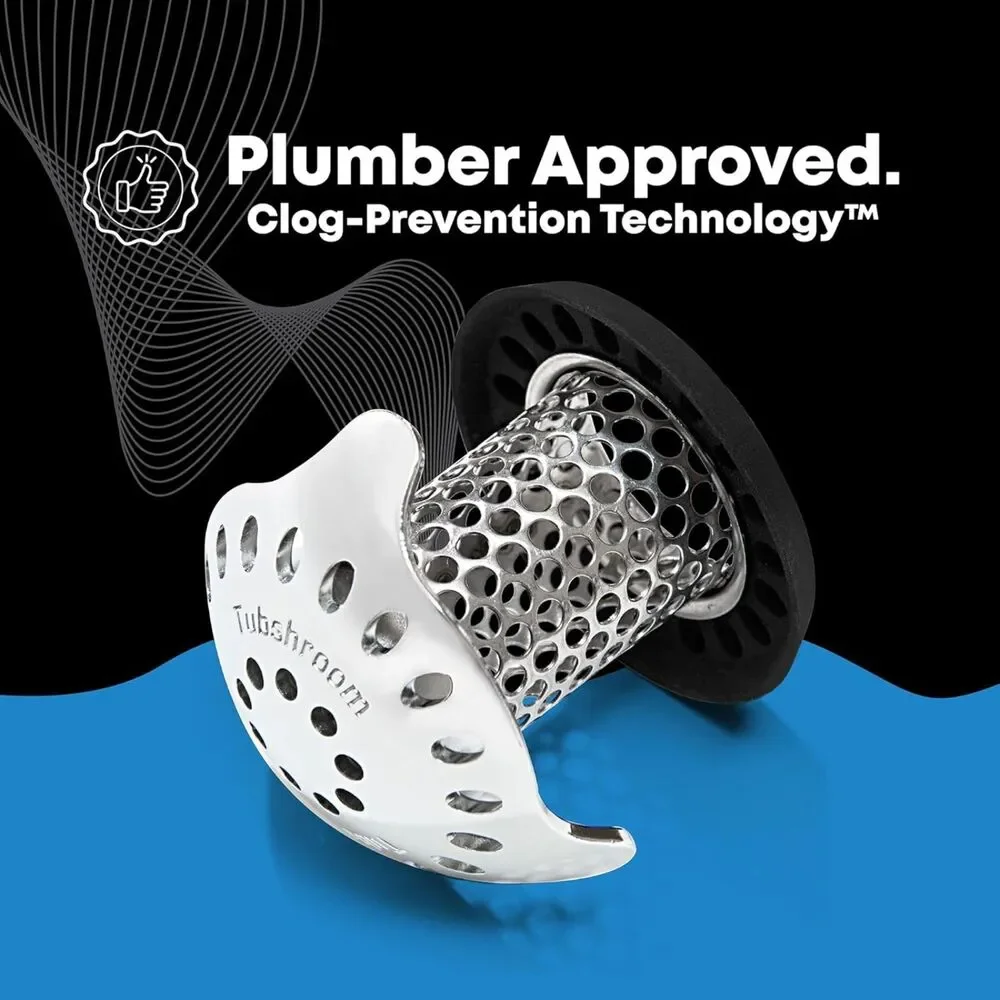 TubShroom Ultra Stainless Steel Hair Catcher Drain Protector with Stopper